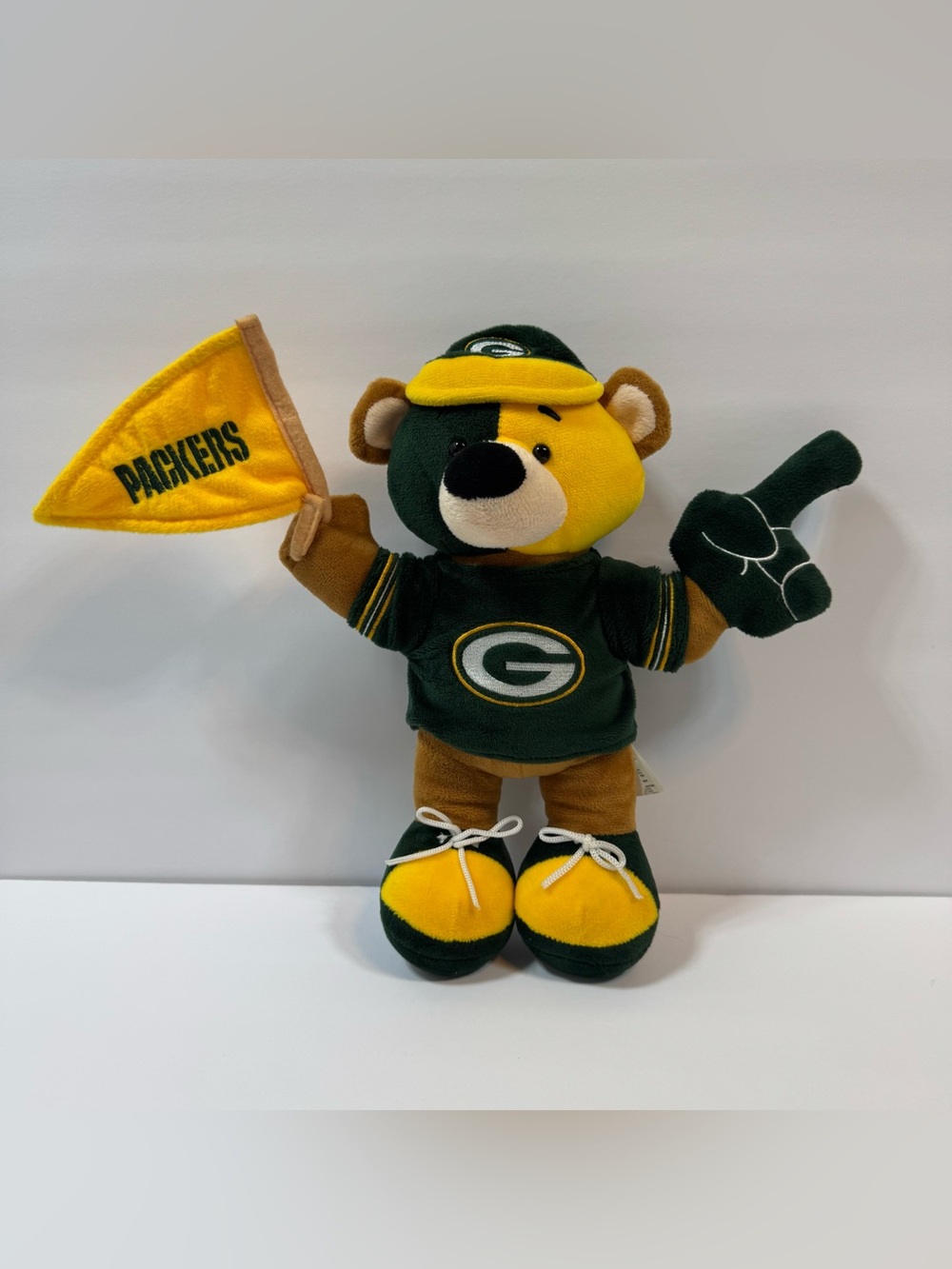 FOCO Green Bay Packers 12” Plush Bear Team Logo Football
